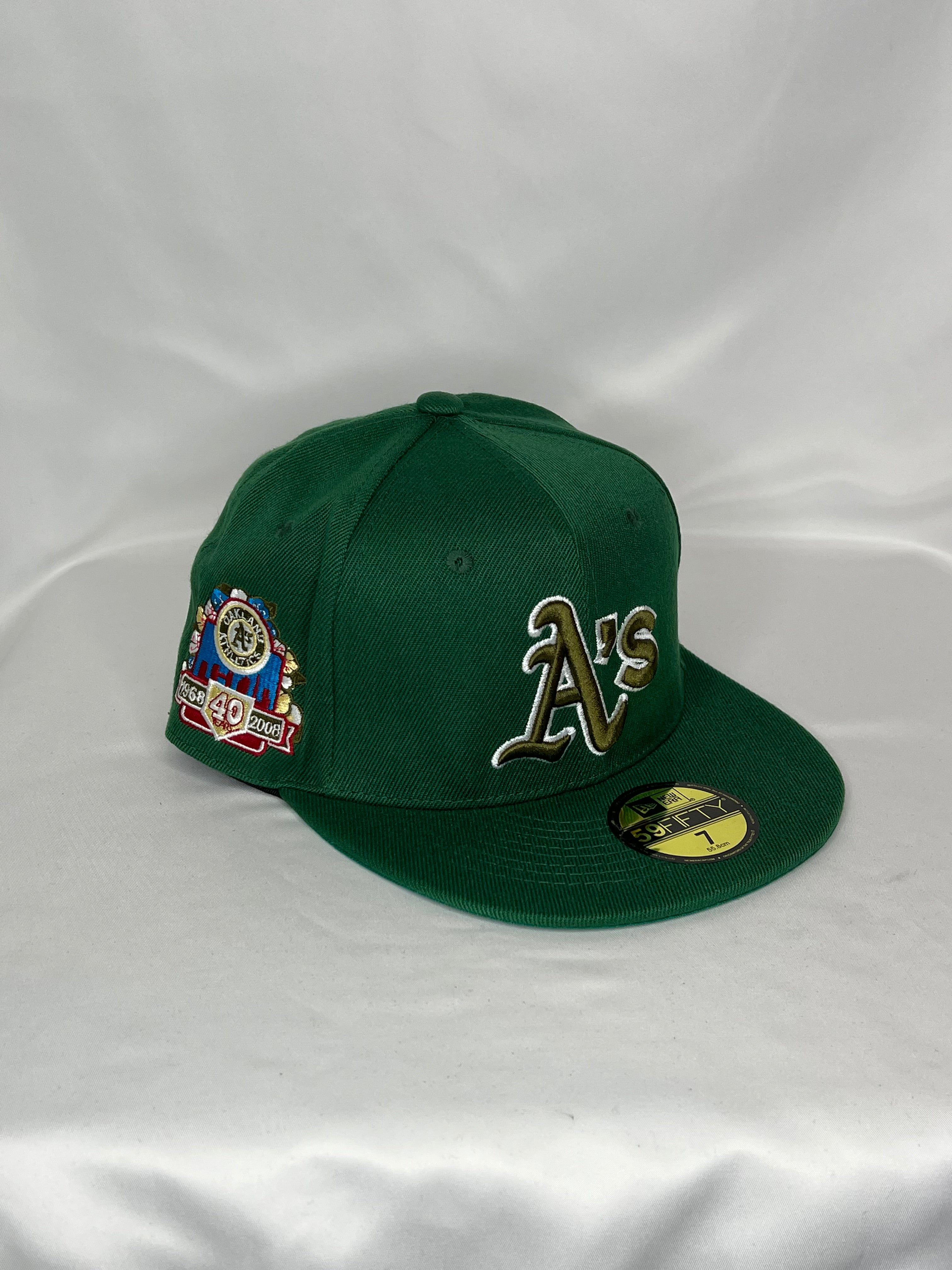 Oakland Athelthics MLB New Era 59FIFTY Fitted Hat 40th Year Anniversary Patch