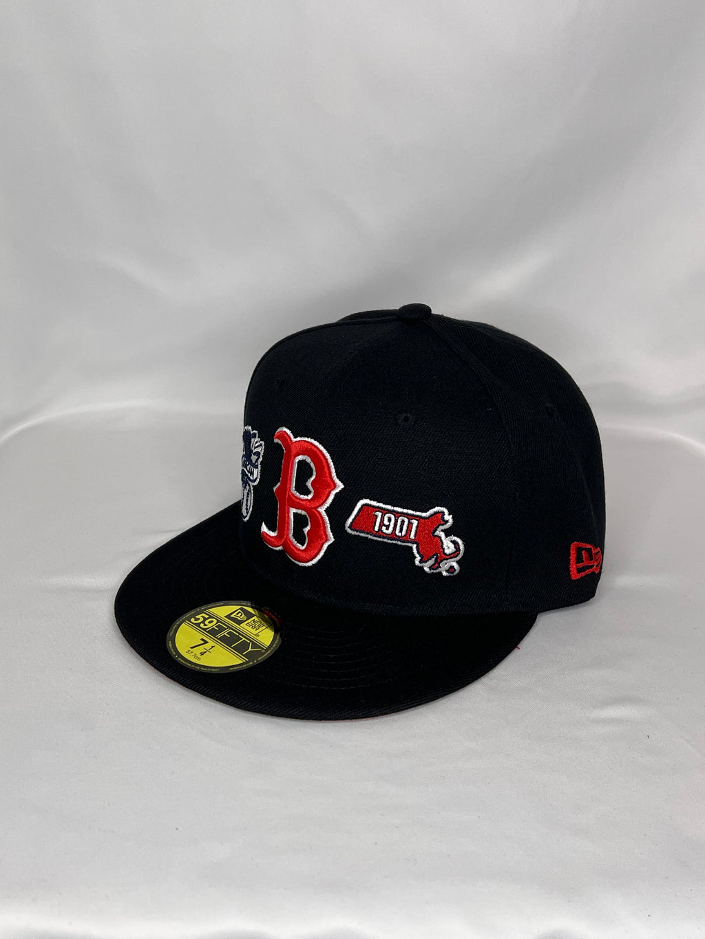 Boston Red Sock MLB New Era 59FIFTY Fitted Hat Multiple Patches