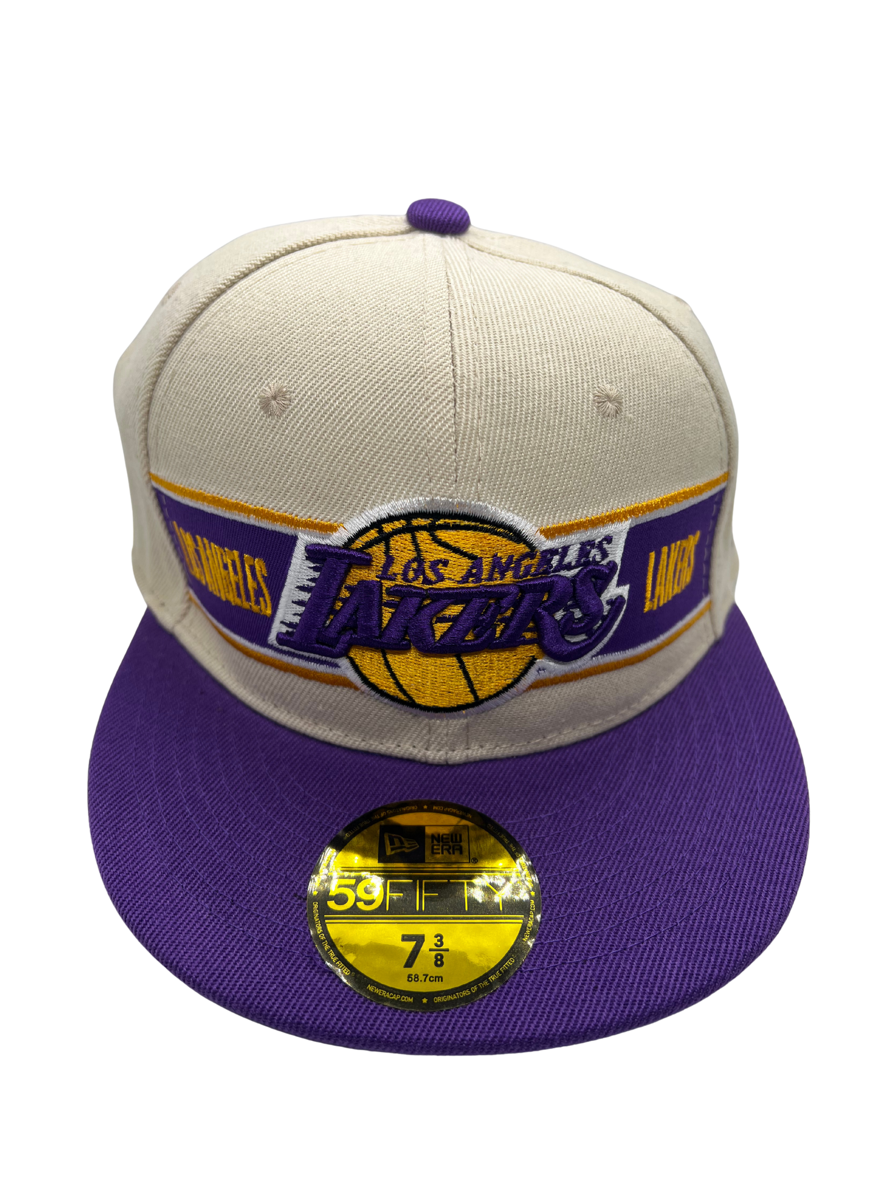 New Era Exclusive 59Fifty Fitted Hat| White & Purple Los Angeles Lakers Fitted Edition