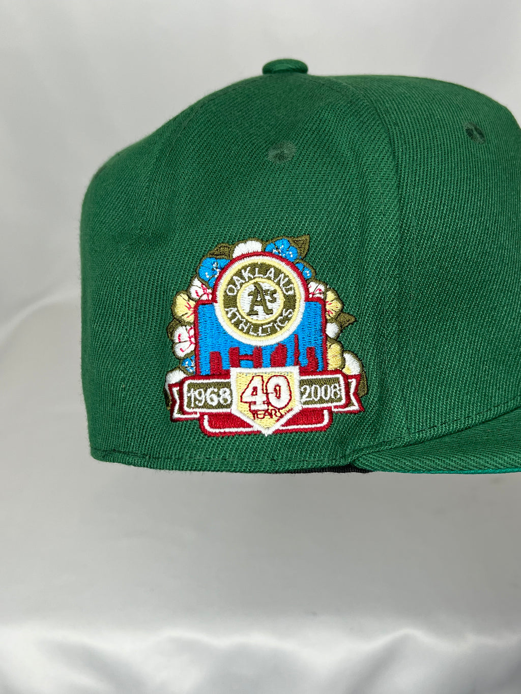 Oakland Athelthics MLB New Era 59FIFTY Fitted Hat 40th Year Anniversary Patch