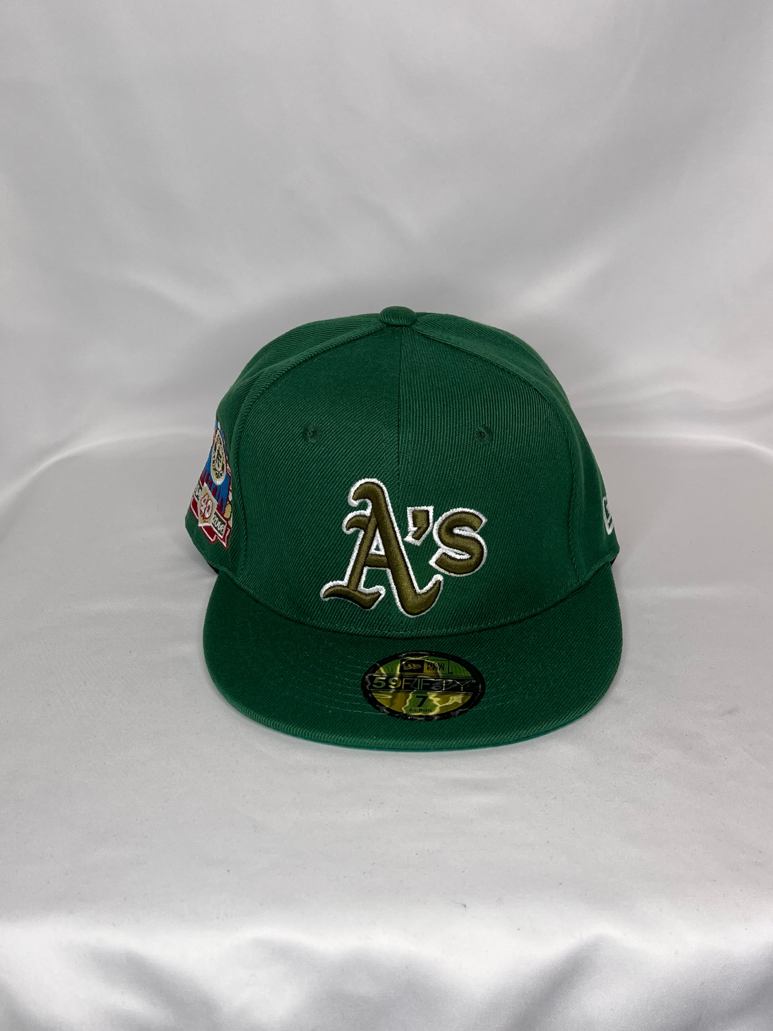 Oakland Athelthics MLB New Era 59FIFTY Fitted Hat 40th Year Anniversary Patch