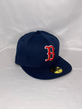 Boston Red Sock MLB New Era 59FIFTY Fitted Hat Navy Blue