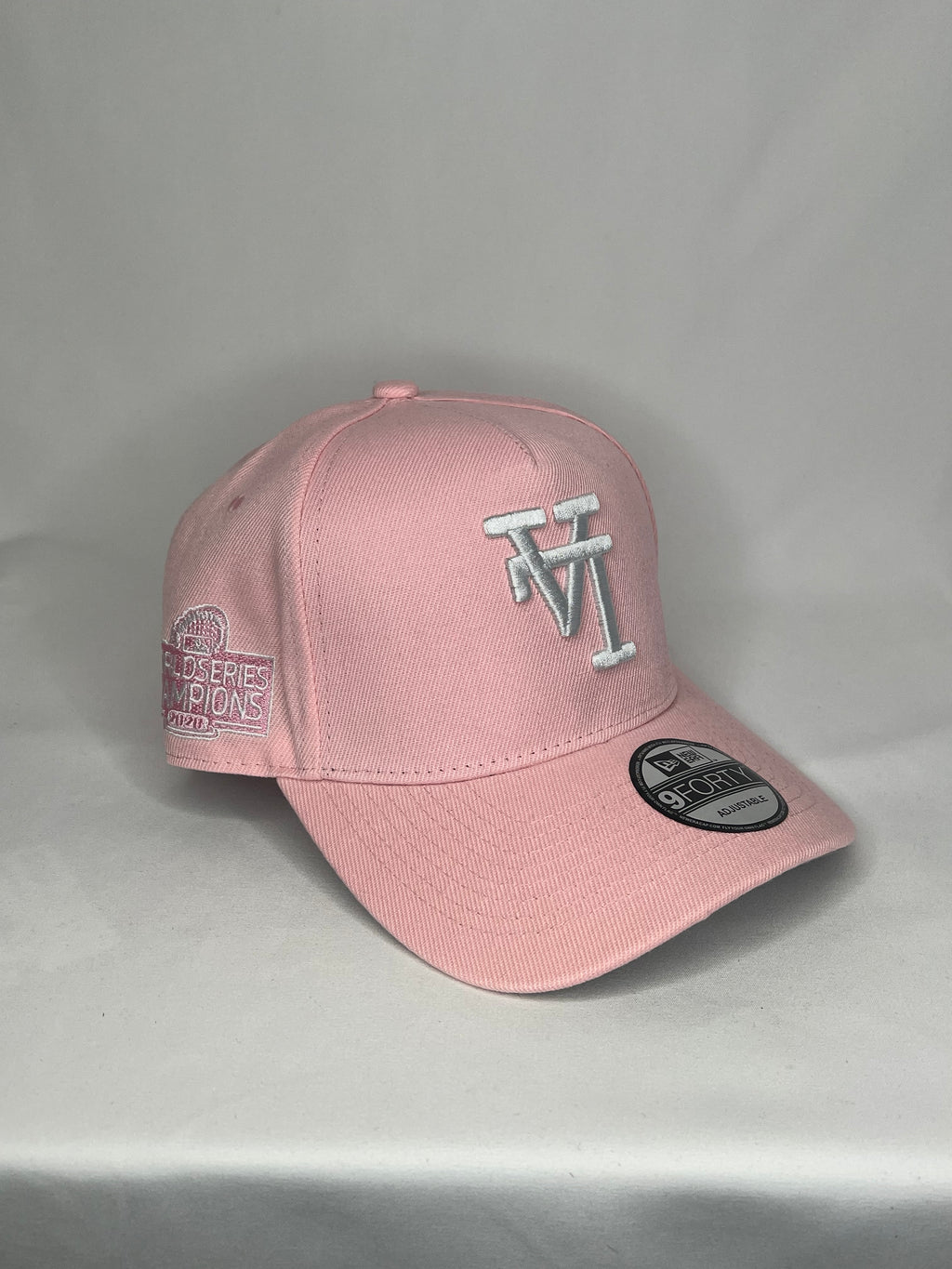 Los Angeles Dodgers MLB New Era 9Forty A-Frame Snapback 2020 World Series Champions Patch - Pink