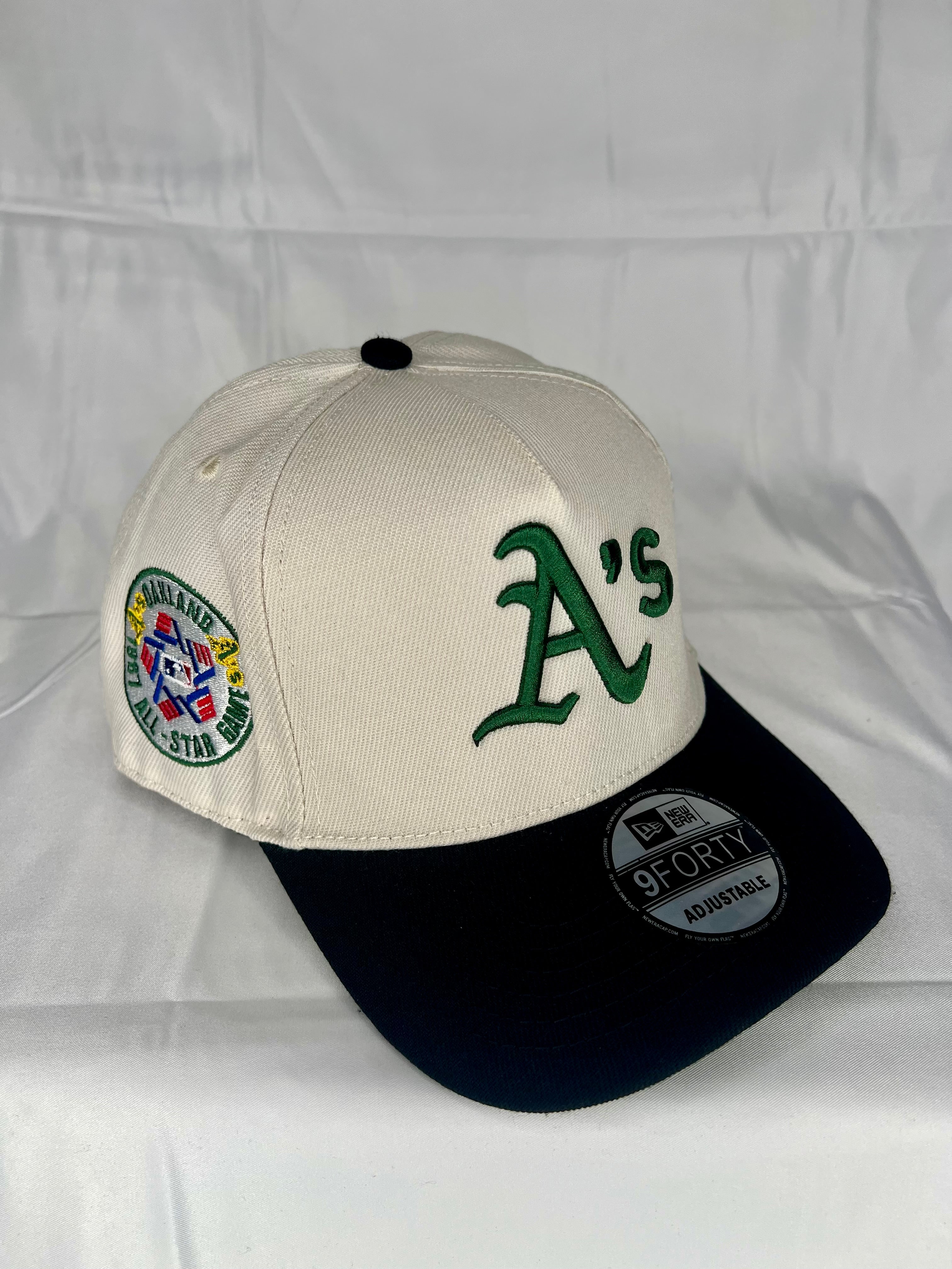 Oakland Athletics New Era 9Forty A-Frame Snapback 1987 All Star Game Patch - White & Black Edition