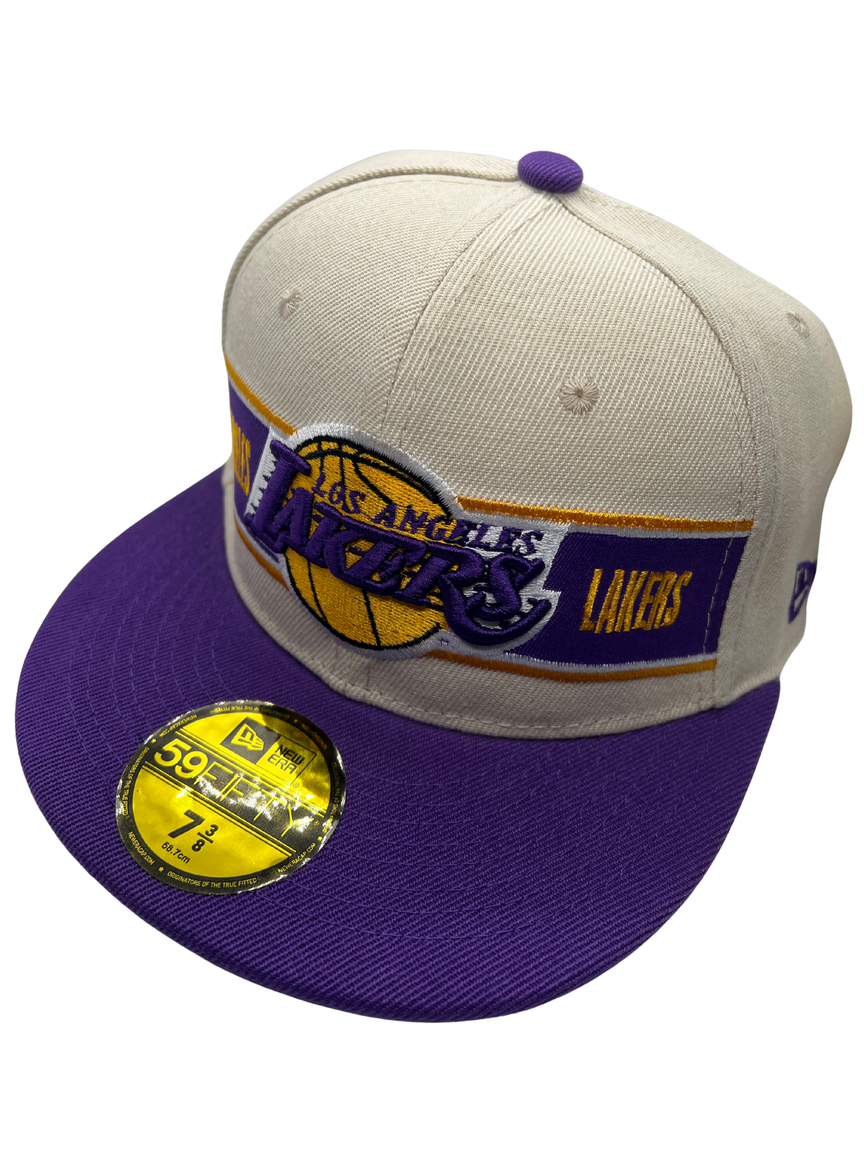 New Era Exclusive 59Fifty Fitted Hat| White & Purple Los Angeles Lakers Fitted Edition