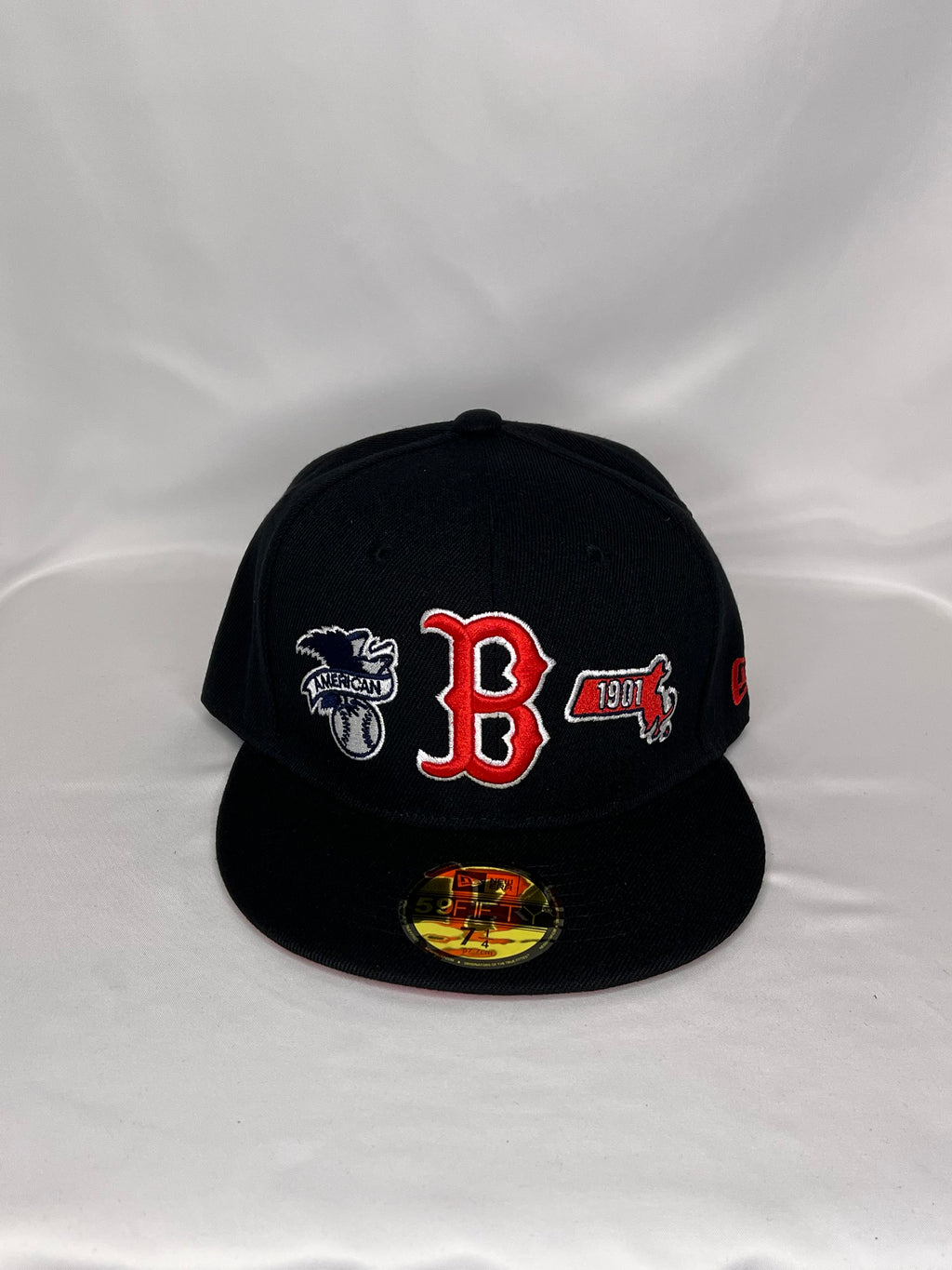 Boston Red Sock MLB New Era 59FIFTY Fitted Hat Multiple Patches