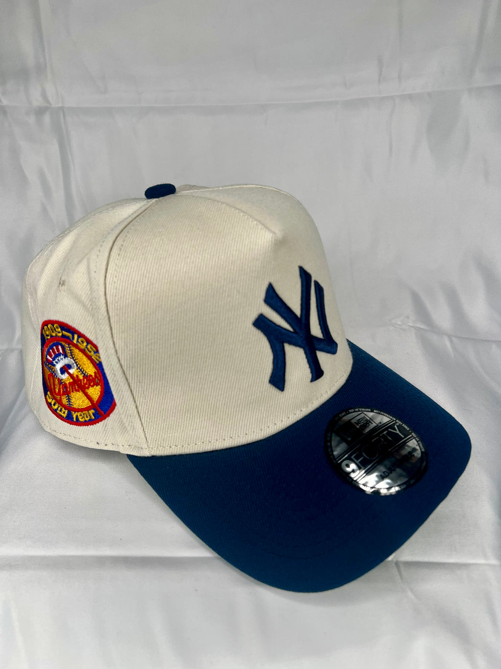 New York Yankees MLB New Era 9forty 50th Year Anniversary Patch - White and Navy Blue Edition
