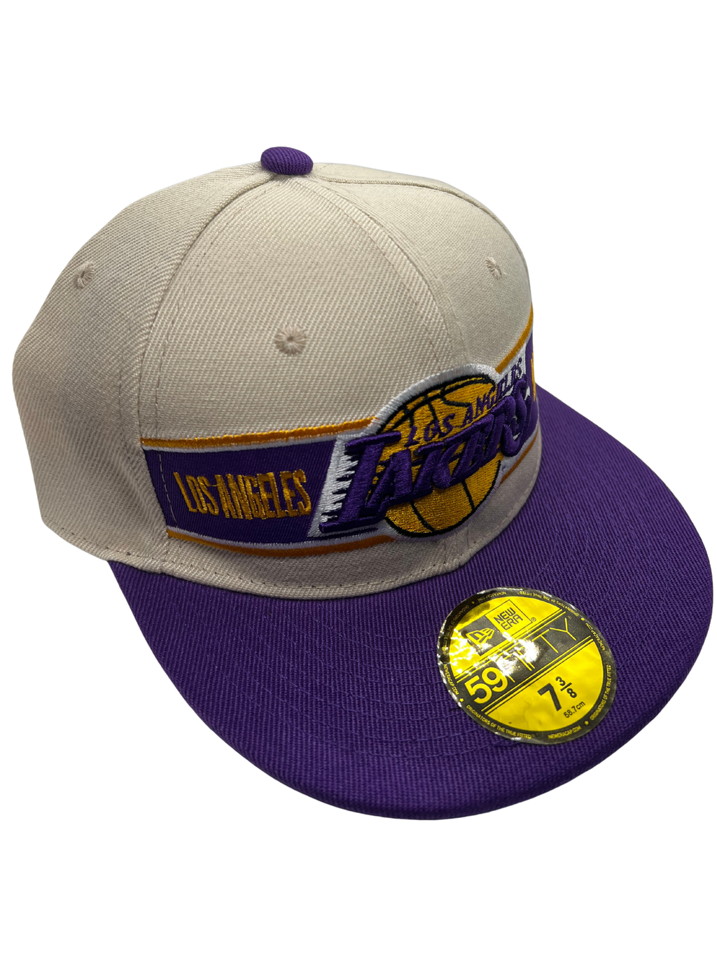 New Era Exclusive 59Fifty Fitted Hat| White & Purple Los Angeles Lakers Fitted Edition