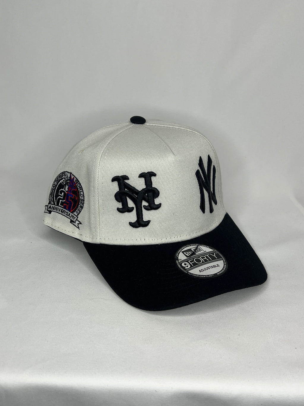 New York Yankees & Mets Collab MLB New Era 9Forty A-Frame Snapback 25 Year Patch