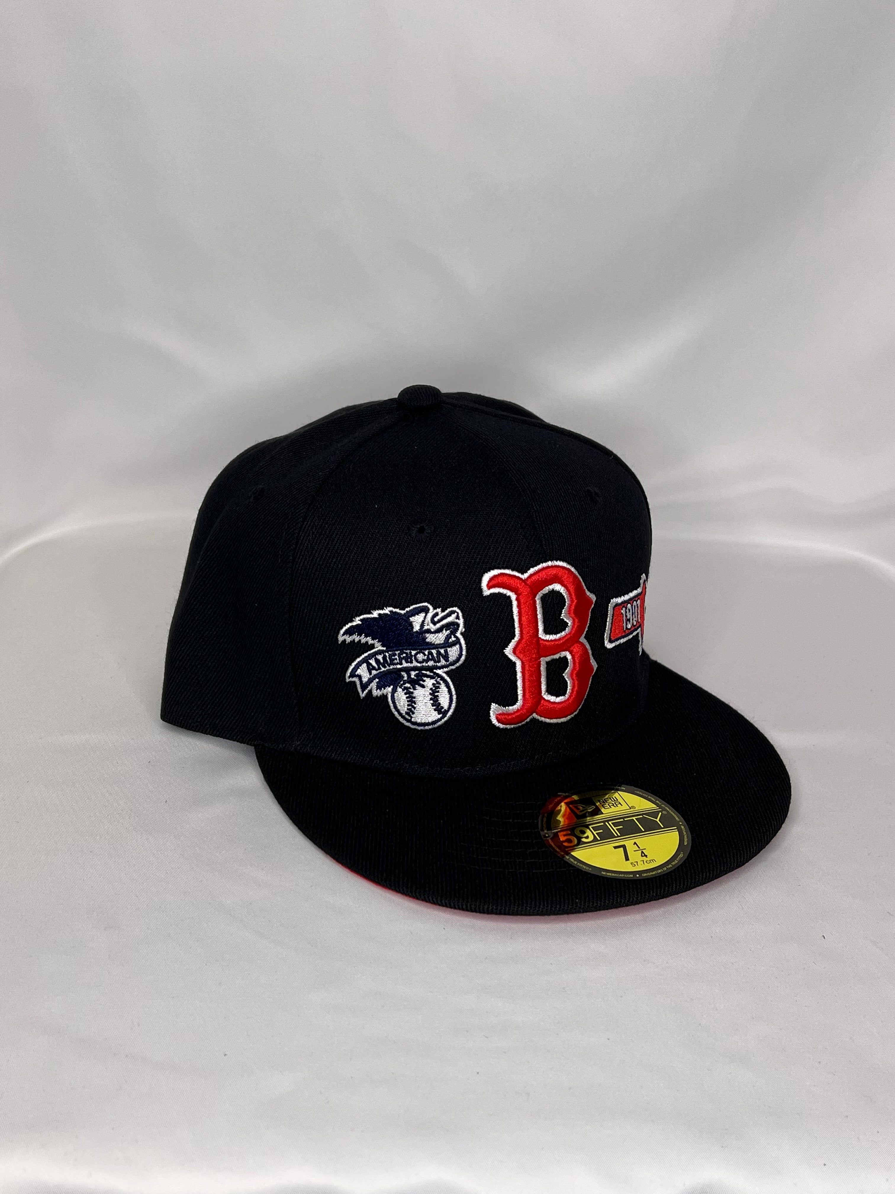 Boston Red Sock MLB New Era 59FIFTY Fitted Hat Multiple Patches
