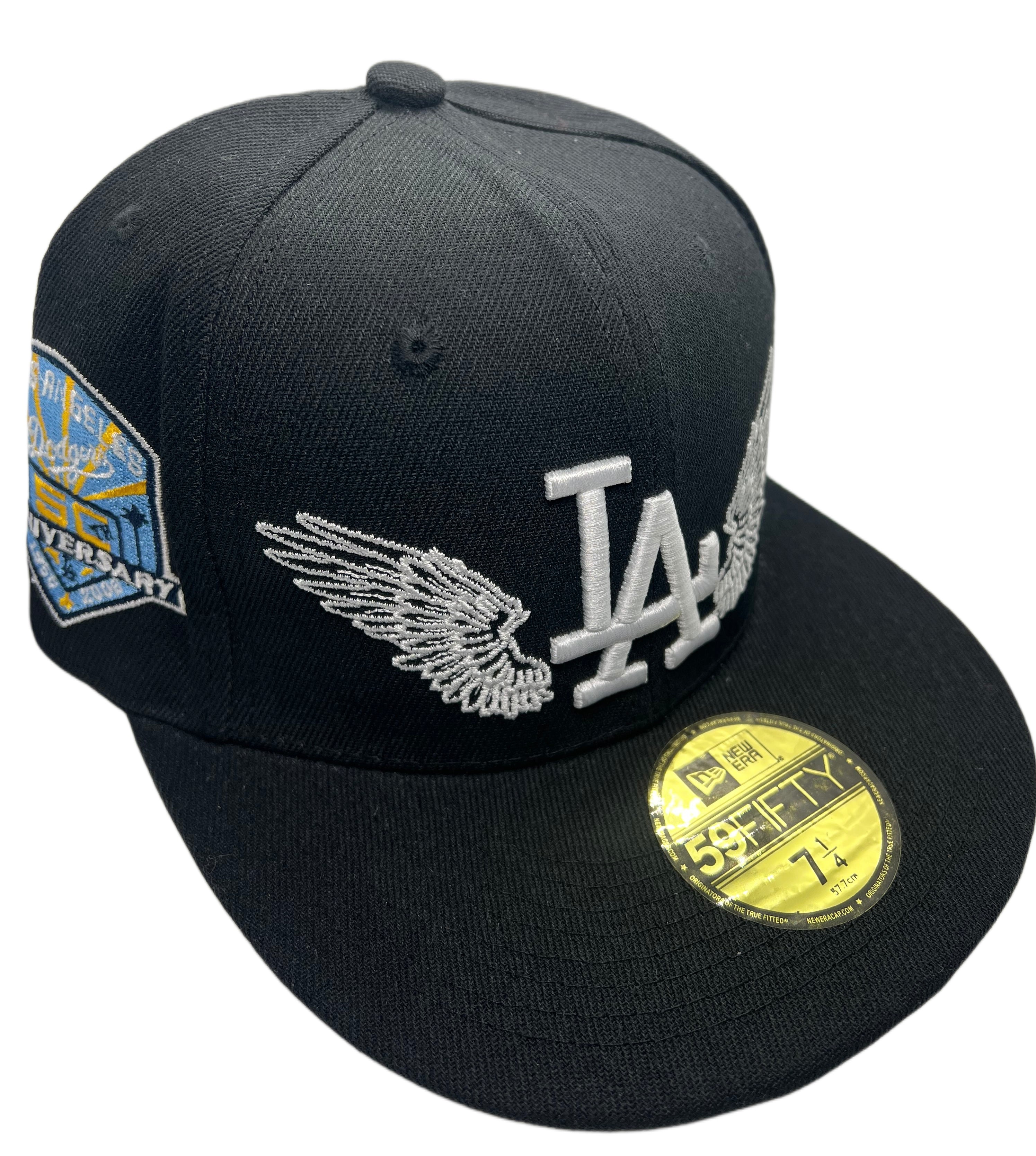 New Era Exclusive 59Fifty Fitted Hat| Black LA Dodgers Fitted 50th Anniversary Edition