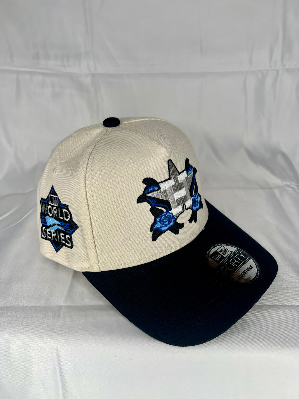 Houston Astros MLB New Era 9Forty A-Frame Snapback 2022 World Series Patch - White & Black Edition