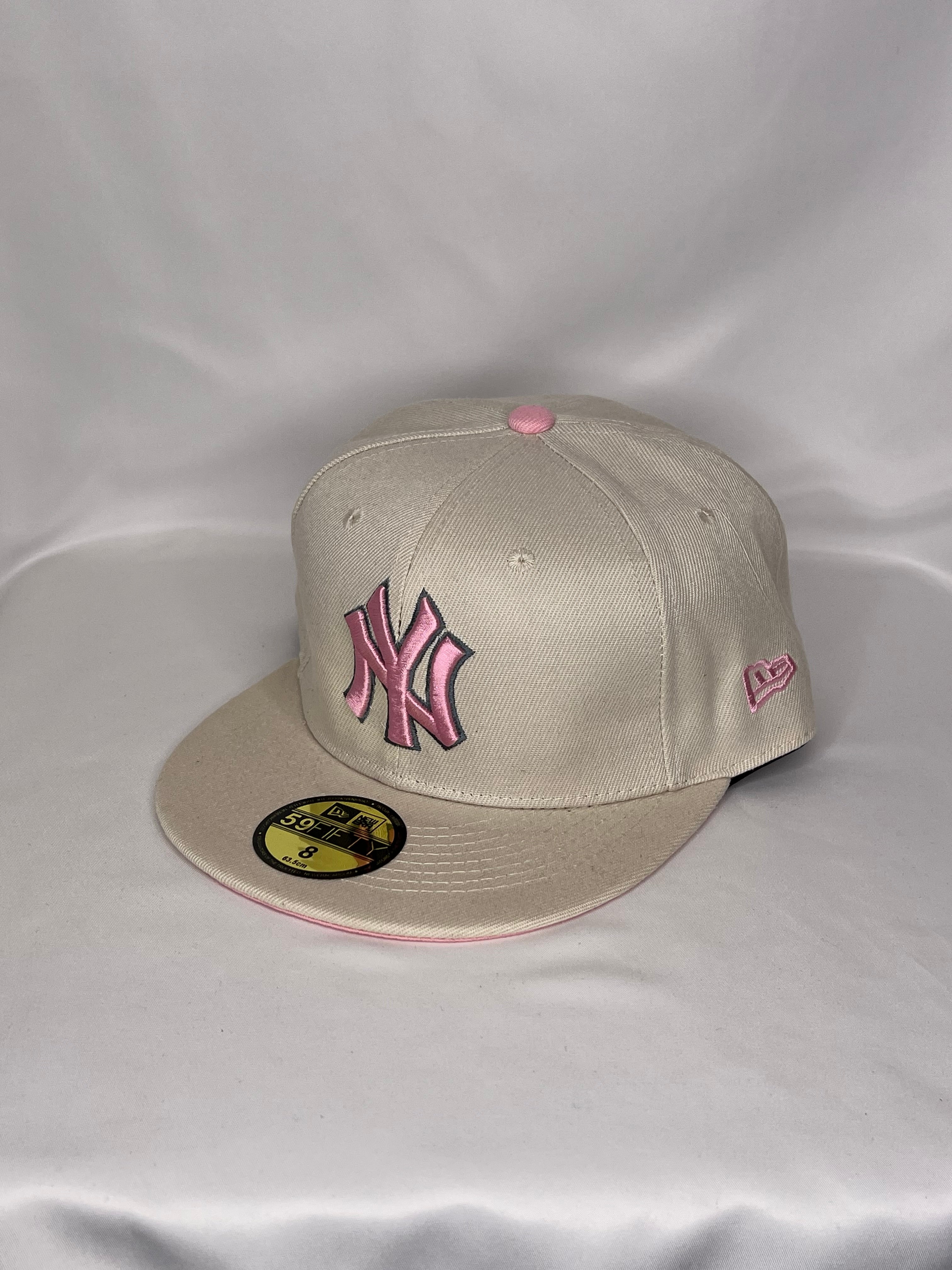 New York Yankees MLB New Era 59FIFTY Fitted Hat Pink Yankees Patch
