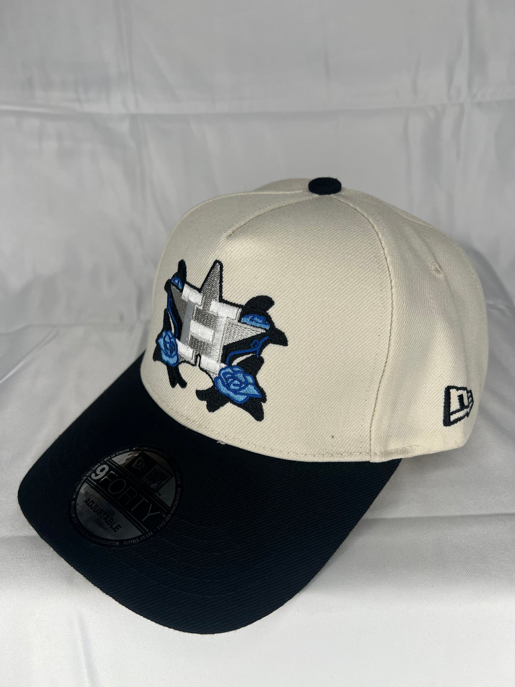 Houston Astros MLB New Era 9Forty A-Frame Snapback 2022 World Series Patch - White & Black Edition
